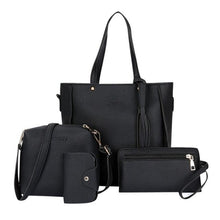 Load image into Gallery viewer, Polyurethane Leather Bag Set For Women Black