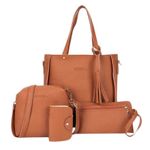 Load image into Gallery viewer, Polyurethane Leather Bag Set For Women Brown