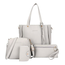 Load image into Gallery viewer, Polyurethane Leather Bag Set For Women Gray