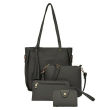 Load image into Gallery viewer, Polyurethane Leather Bag Set For Women Dark Grey