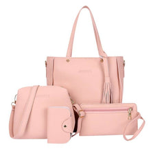 Load image into Gallery viewer, Polyurethane Leather Bag Set For Women Pink