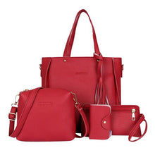 Load image into Gallery viewer, Polyurethane Leather Bag Set For Women Red