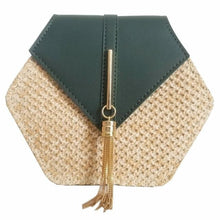 Load image into Gallery viewer, Hexagon Hay Style Handbag For Women Dark Green