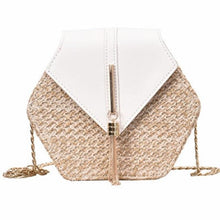 Load image into Gallery viewer, Hexagon Hay Style Handbag For Women White