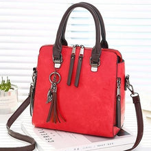 Load image into Gallery viewer, Vintage Polyurethane Leather Boston Womens Bag Wine Red / A