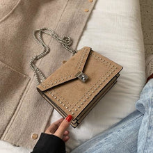 Load image into Gallery viewer, Chain Polyurethane Leather Cross-Body Bag For Women Khaki