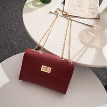 Load image into Gallery viewer, Faux Leather Chain Handbag Purse For Women Red