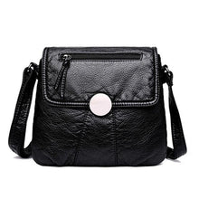 Load image into Gallery viewer, Polyurethane Leather Smooth Shoulder Bag For Women Black