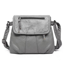Load image into Gallery viewer, Polyurethane Leather Smooth Shoulder Bag For Women Gray