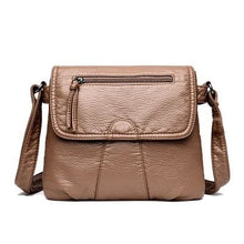 Load image into Gallery viewer, Polyurethane Leather Smooth Shoulder Bag For Women Khaki
