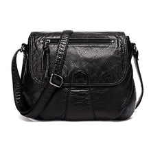Load image into Gallery viewer, Polyurethane Leather Smooth Shoulder Bag For Women Black 3