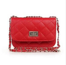 Load image into Gallery viewer, Leather Replica Chain Hasp Cross-Body Bag Womens Handbag Red