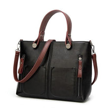Load image into Gallery viewer, Business-Woman Leather Replica Shoulder Bag Black
