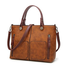 Load image into Gallery viewer, Business-Woman Leather Replica Shoulder Bag Brown