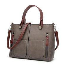 Load image into Gallery viewer, Business-Woman Leather Replica Shoulder Bag Gray