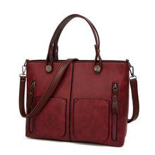 Load image into Gallery viewer, Business-Woman Leather Replica Shoulder Bag Dark Purple