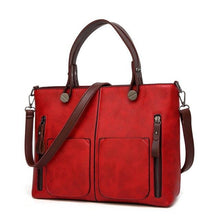 Load image into Gallery viewer, Business-Woman Leather Replica Shoulder Bag Red