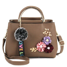 Load image into Gallery viewer, Flower Pendant Polyurethane Leather Bag for Women