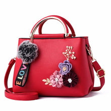 Load image into Gallery viewer, Flower Pendant Polyurethane Leather Bag for Women