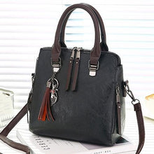 Load image into Gallery viewer, Vintage Polyurethane Leather Boston Womens Bag Black / A