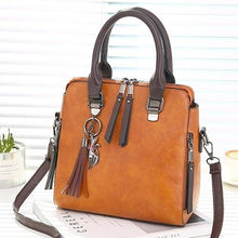 Load image into Gallery viewer, Vintage Polyurethane Leather Boston Womens Bag Brown / A