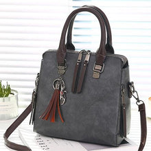 Load image into Gallery viewer, Vintage Polyurethane Leather Boston Womens Bag Gray / A