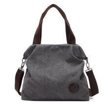 Load image into Gallery viewer, Canvas And Leather Replica Shoulder Bag For Women Gray / Small