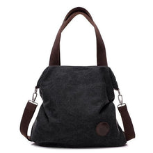 Load image into Gallery viewer, Canvas And Leather Replica Shoulder Bag For Women Black / Small