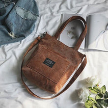 Load image into Gallery viewer, Corduroy Casual Shoulder Bag For Women Khaki