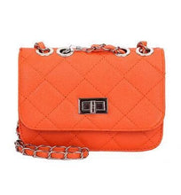 Load image into Gallery viewer, Leather Replica Chain Hasp Cross-Body Bag Womens Handbag Orange