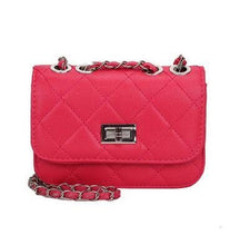 Load image into Gallery viewer, Leather Replica Chain Hasp Cross-Body Bag Womens Handbag Rose Red