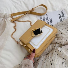 Load image into Gallery viewer, Polyurethane Leather Bag Diamond Lock Purse For Women Yellow